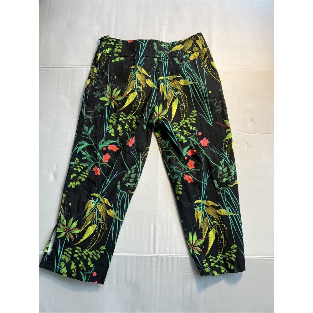 Vintage 90s Randy Kemper Botanical Cigarette Pant Dark Floral Eclectic Boho Sz 4 - Picture 10 of 11